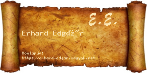 Erhard Edgár névjegykártya